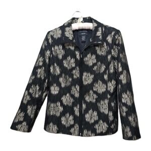 Doncaster Collection Blazer Size 8, Black with Gold/Silver Design, pockets